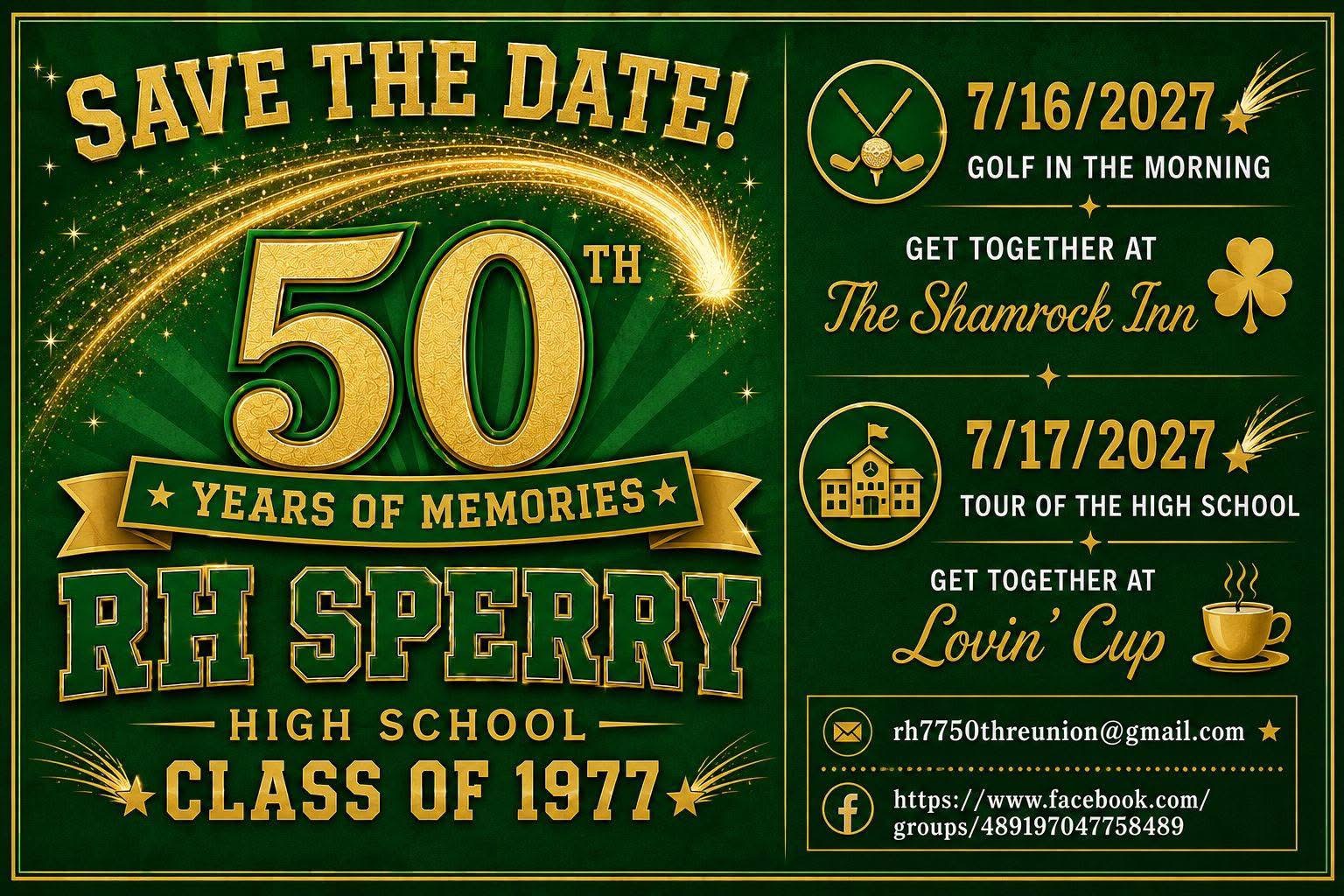 Official reunion Save the Date graphic