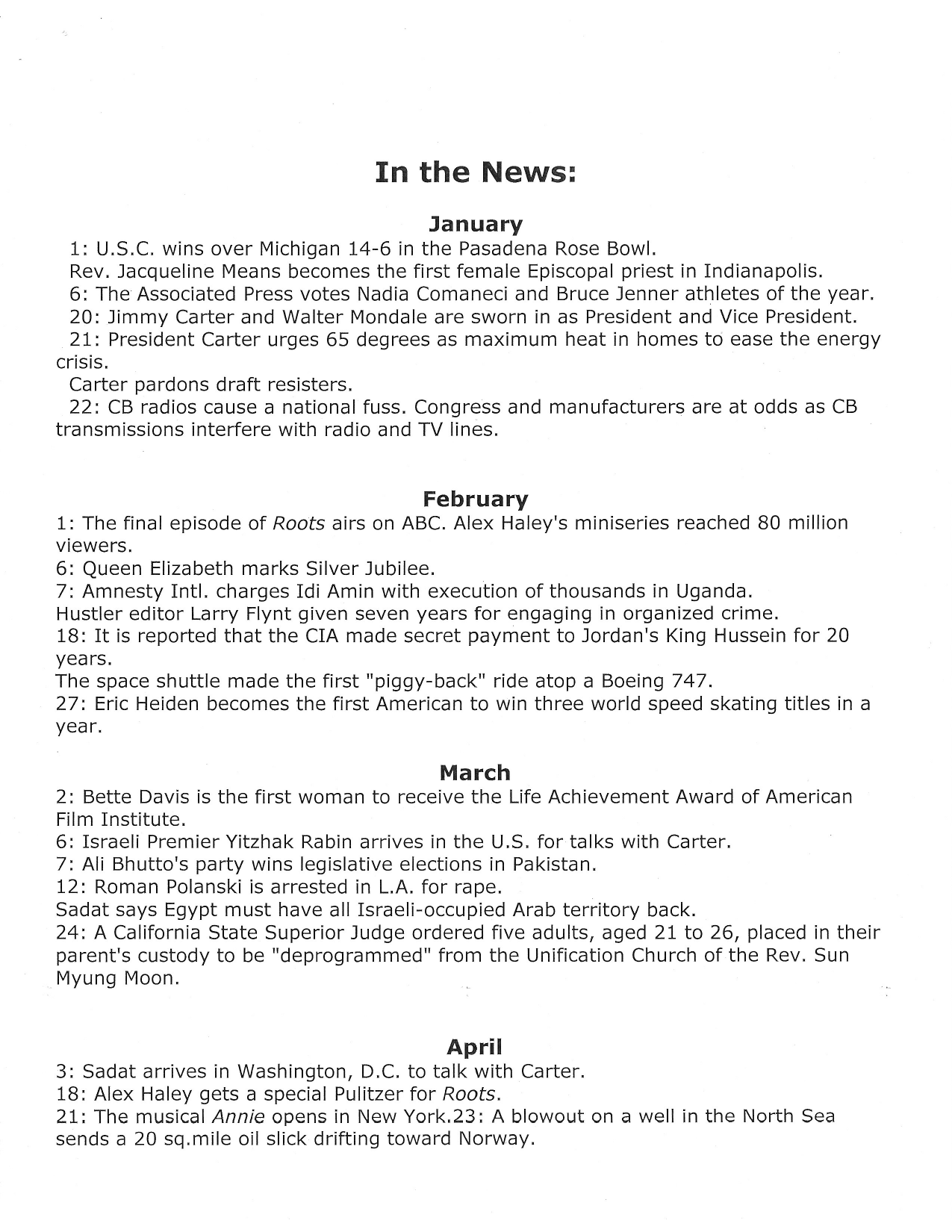 1977 time capsule page 2